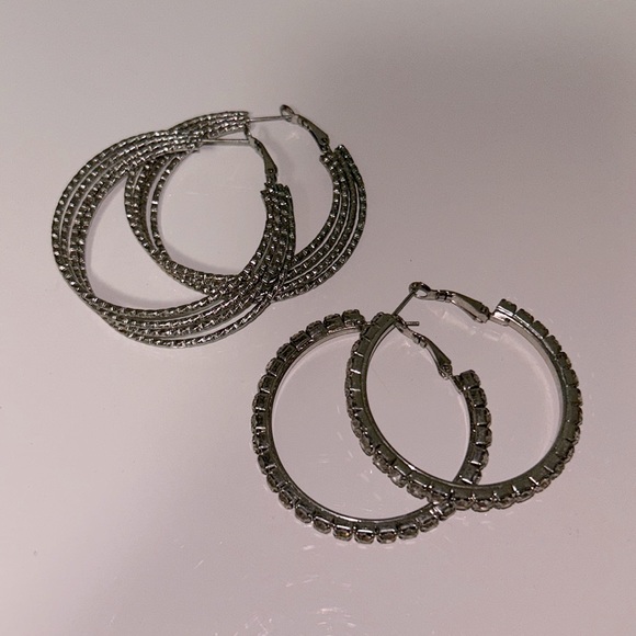 (3 for $12) Two Sets of Hoop Earrings 🩶🩶 - Picture 1 of 5